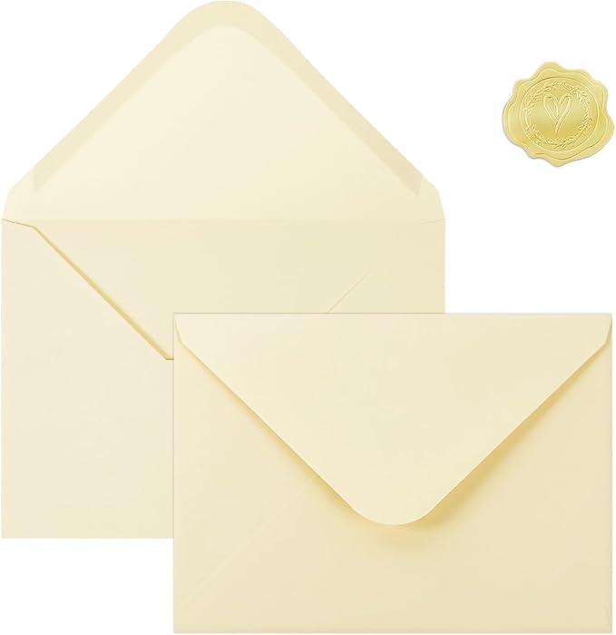 100 PCS Cream Colorful A7 Envelopes by YINUOYOUJIA