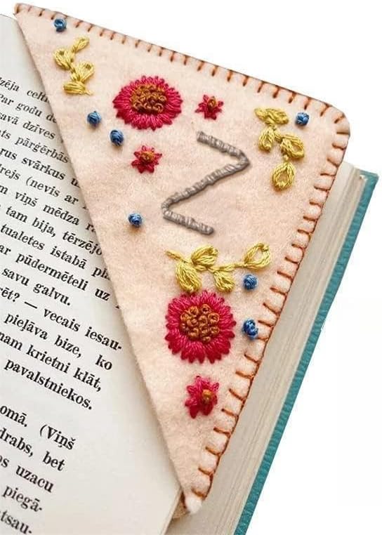 MOTEERLLU Personalized Hand Embroidered Corner Bookmark - Image 2