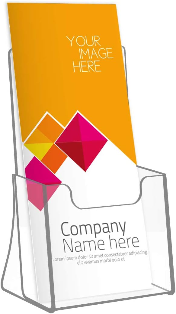NIUBEE Acrylic Brochure Holder for 4’’ Trifold Pages, 50% Thicker Countertop - Image 3