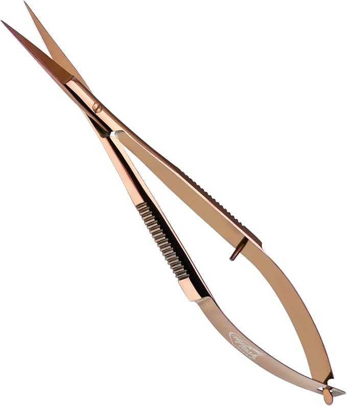 Cross Edge Spring Scissors 5 Inch straight Stainless Steel Precision Eyebrow & - Image 2