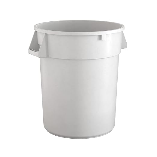 32 Gallon White Round Commercial Trash Can-DeskLoop Office