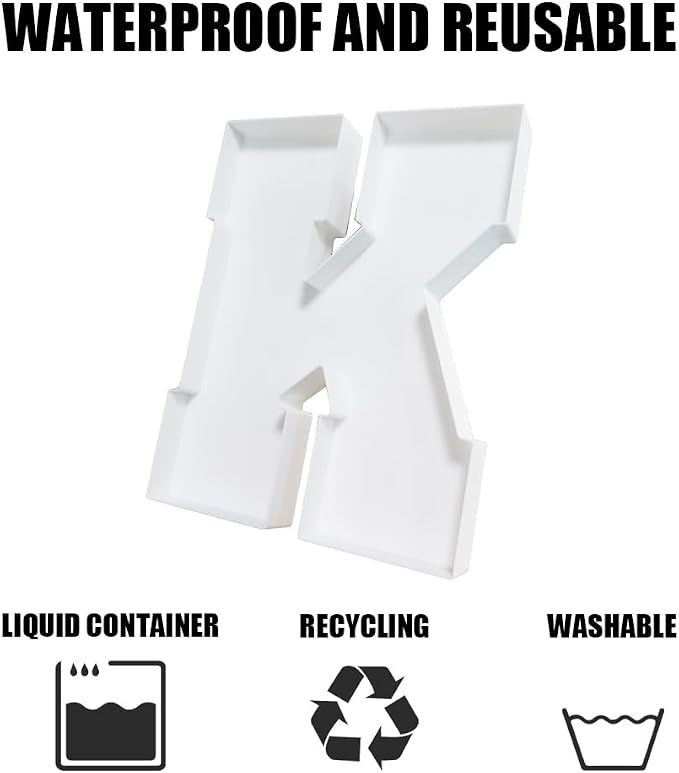 Plastic Fillable Letter Charcuterie Box, 10in Reusable Alphabet Shaped Tray - Image 3