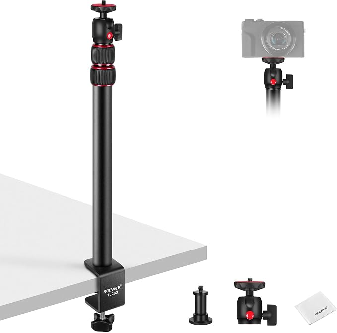 NEEWER Camera Desk Mount, Overhead Desktop Light Stand Microphone Boom Arm by Neewer