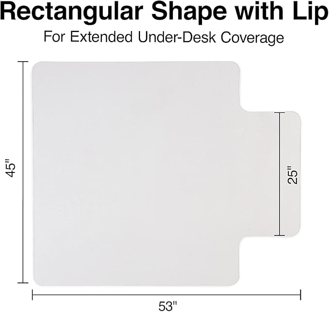 Staples Office Chair Mat, Hard Floors, Textured Underside, Extended Under-Desk - Image 5