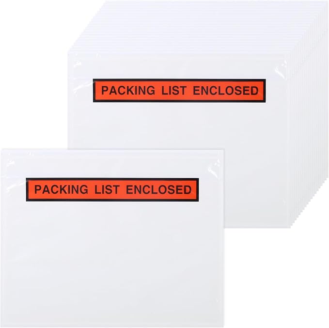 zmybcpack 200 Pcs 6" x 9" Clear Adhesive Top Loading Packing List Shipping by zmybcpack