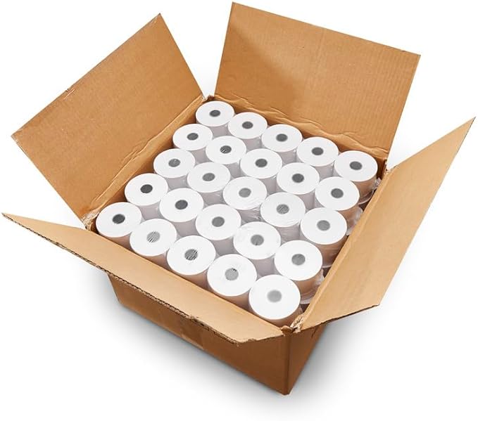 (50 Rolls) 2 1/4 x 150 ft White Adding Machine Tape Paper Rolls Premium One Ply Register/Adding Machine/Calculator Paper Rolls Printing Calculator 10 Key-DeskLoop Office