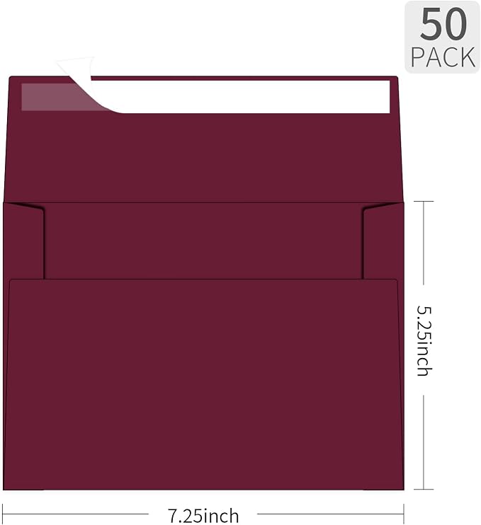 5x7 Envelopes For Invitation A7 Envelope white, 50 pack 5x7 card Envelopes Self - Image 2