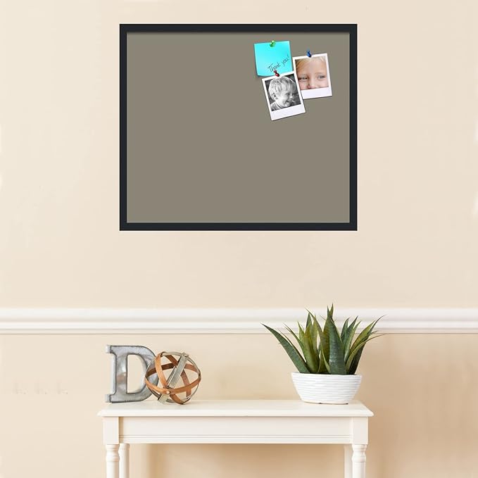 PinPix 28x24 Inch Cork Bulletin Board. This Decorative Framed Pin Board Comes with Pewter Design and a Satin Black Frame. Ideal for Home Office Decor or Message Board (PinPix-1812)-DeskLoop Office