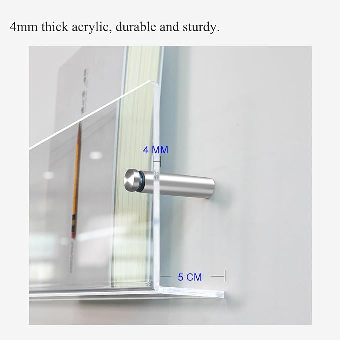 DuvinDD 2 Pack Acrylic Magazine Holder Rack Brochure Holder Wall Mount 24 inch - Image 7