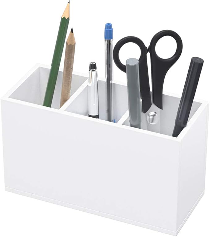 NIUBEE Acrylic Pen Holder 3 Compartments - Image 2