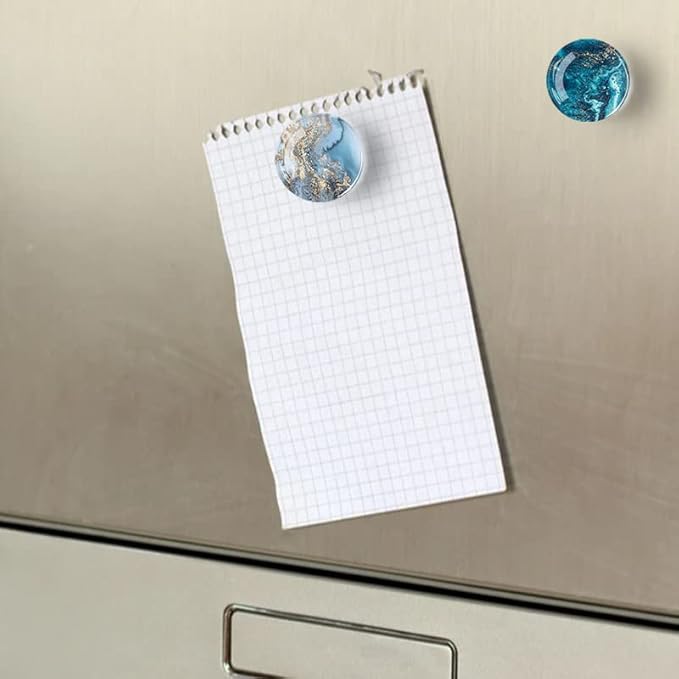 12Pcs Glass Strong Magnetic Refrigerator Magnet Fridge Sticker,Marble Crystal Fridge Magnets Decoration for Crafts,Strong Fridge Magnets for Kitchen, School,Office Whiteboard, Cabinet and Dishwasher-DeskLoop Office