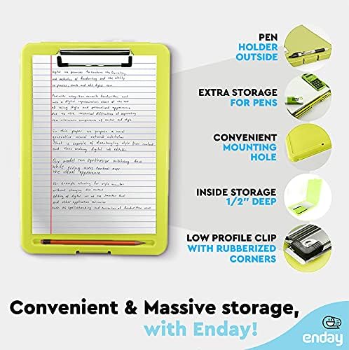 Clipboard with Storage Green, Letter Size Storage Clipboard with Compartments - Image 3