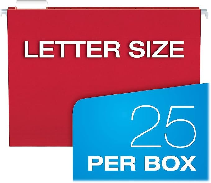 Pendaflex Hanging File Folders, Letter Size, 1/5-Cut Adjustable Tabs, 25 Per Box - Image 5