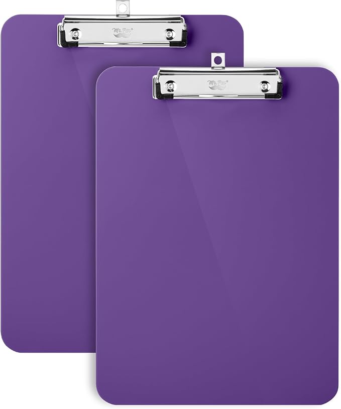 Mr. Pen- Plastic Clipboard, 12.5" x 9", 2 Pack, Clipboard Plastic | Low-Profile by MrPen