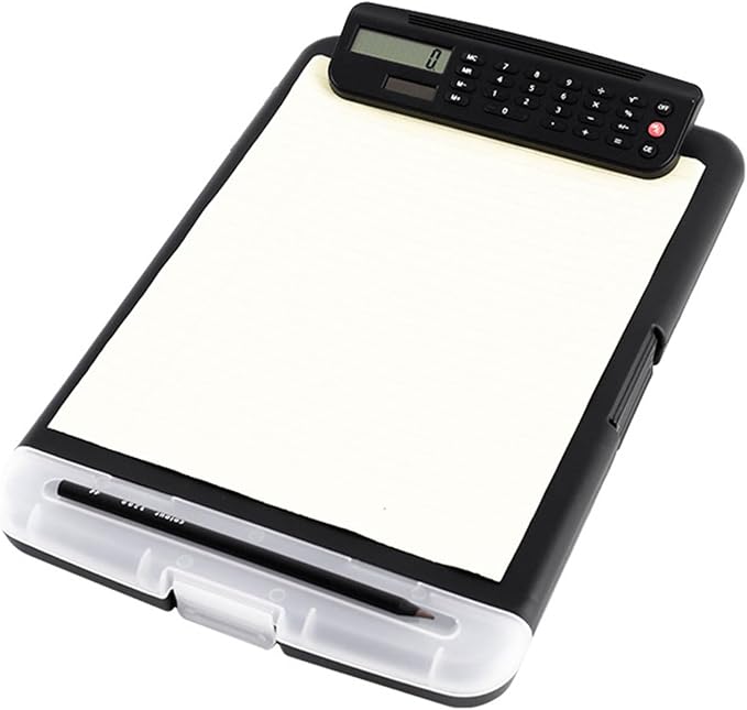 Clipboard with Storage and Calculator, 9.84x14.37in File Folder Plastics - Image 5