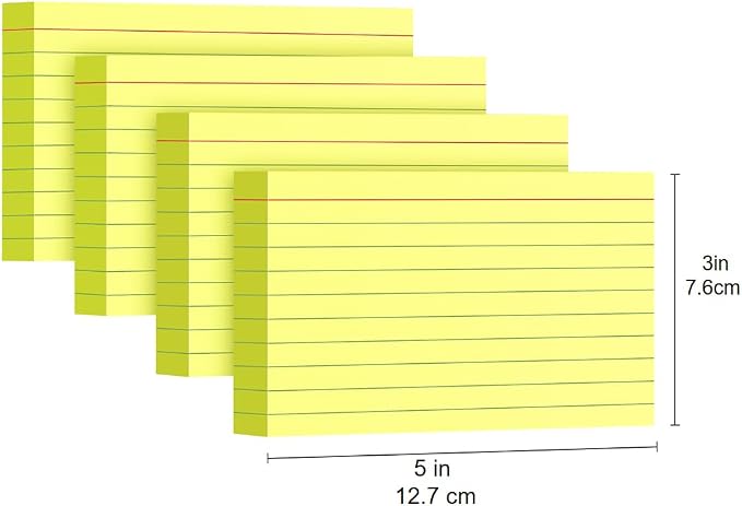 YIZUUN Yellow Index Cards 3x5, 200 Pack, Ruled Index Cards, Flash Cards - Image 2
