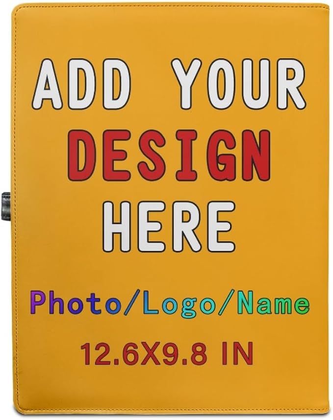 Personalized Leather Portfolio for Men Women, Custom Logo/Text/Photo Binder - Image 2