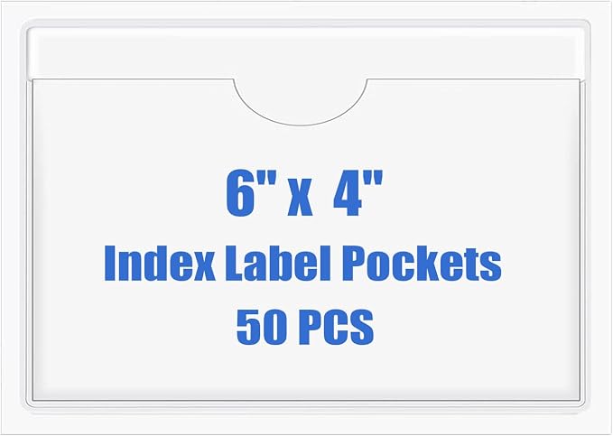 Origin-Joy 50 PCS Self-Adhesive Index Label Pockets by Origin-Joy