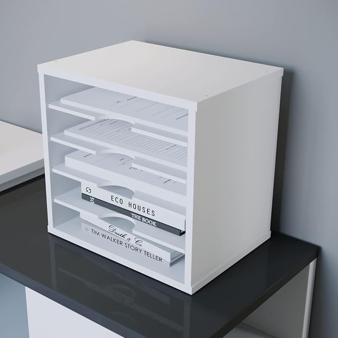 Ballucci File Organizer Paper Sorter, 5 Tier Adjustable Shelves Office Desk - Image 8