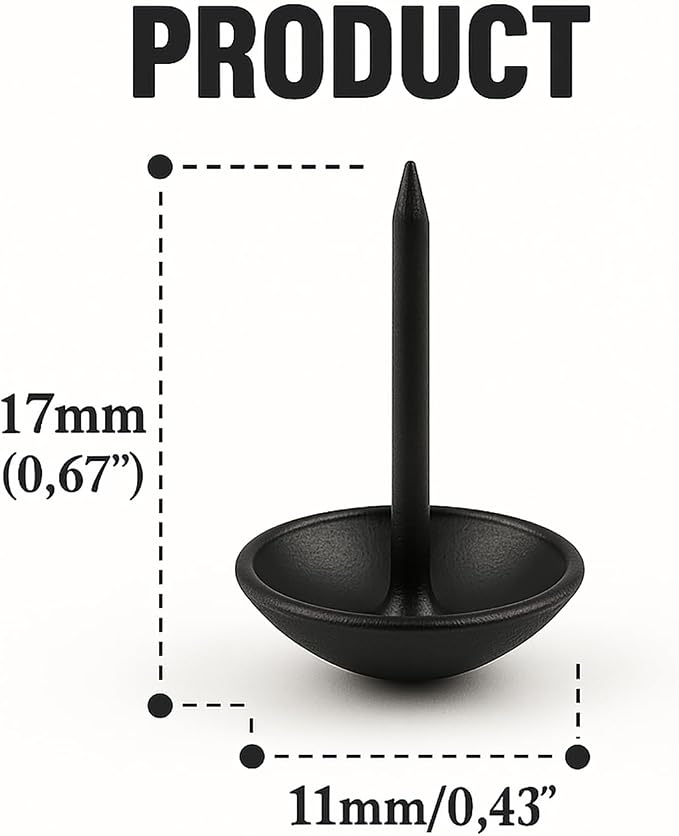 Premium Black Thumb Tacks, Extra Long Push Pins - Image 2