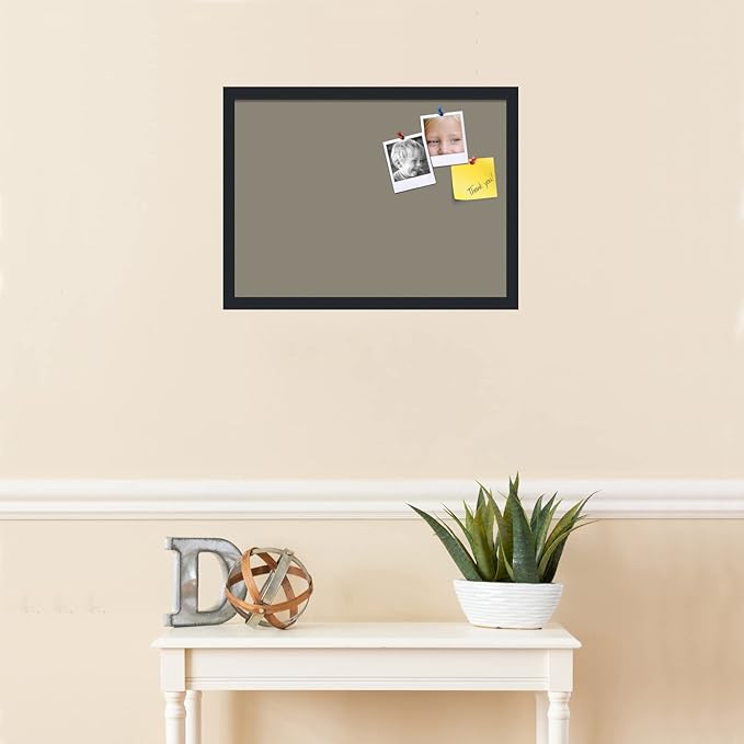 PinPix 22x16 Inch Cork Bulletin Board. This Decorative Framed Pin Board Comes with Pewter Design and a Satin Black Frame. Ideal for Home Office Decor or Message Board (PinPix-1812)-DeskLoop Office