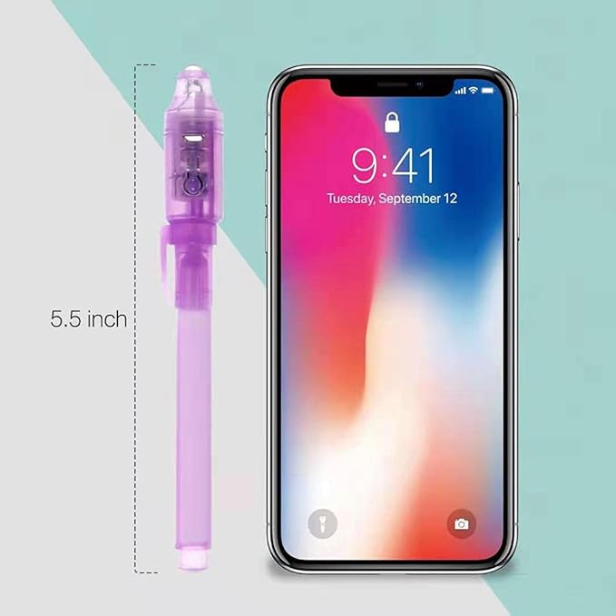 Invisible Ink Pens with Light, 10Pcs Magic Spy Pen for Secret Message, Birthday Party, and Kids Halloween Goodies Bags Toy…-DeskLoop Office
