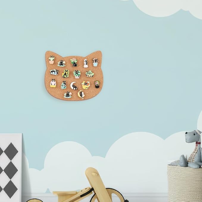 BENECREAT Pin Board Cat Cork Board, 0.4inch Thick Bulletin Display Board Wall - Image 6