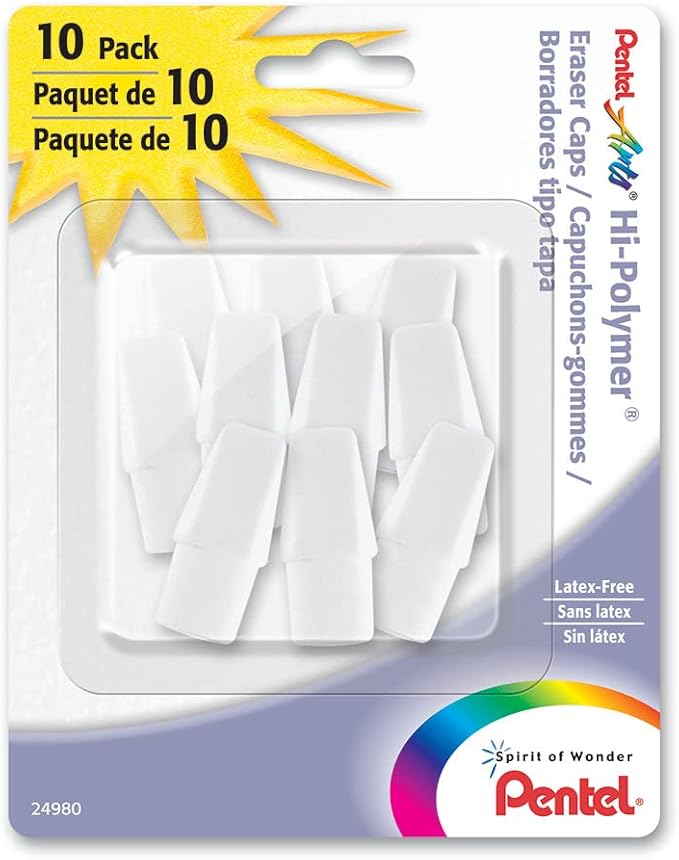 Pentel Arts Hi-Polymer White Cap Erasers by PentelofAmerica