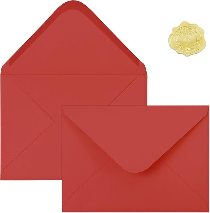 50 PCS Red Colorful A7 Envelopes by YINUOYOUJIA