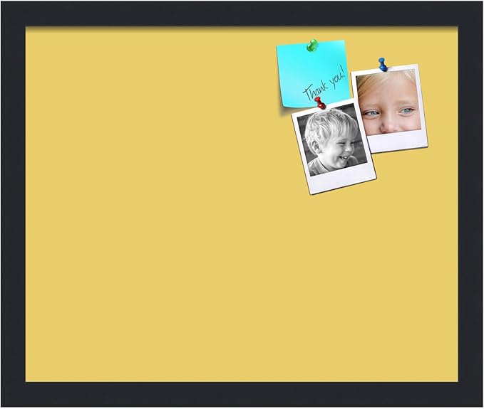 PinPix 17x14 Inch Cork Bulletin Board. This Decorative Framed Pin Board Comes with Honey Pastel Design and a Satin Black Frame. Ideal for Home Office Decor or Message Board (PinPix-1810)-DeskLoop Office