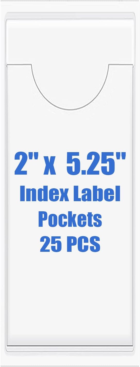 Origin-Joy 25 PCS Self-Adhesive Index Label Pockets by Origin-Joy