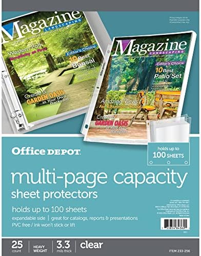 Office Depot Top-Loading Sheet Protectors, Heavyweight, Expandable, Box of 25 - Image 3
