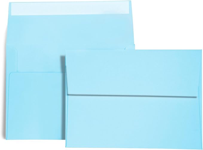 100 Pack A2 Baby Blue Envelopes Self Sealing Adhesive Perfect by AZAZA