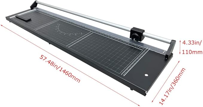 48'' Manual Rotary Paper Trimmer Cutter with an Angle Line Rolling Guillotine Paper Cutting Machine for Cutting Photo Paper, Film（Black）-DeskLoop Office