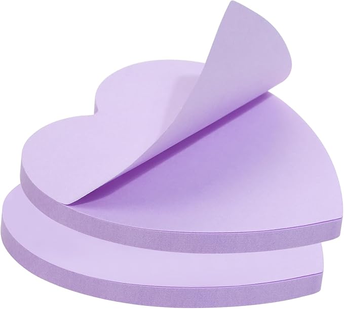 Mini Skater 2 Pack Kraft Paper Sticky Notes Heart Shaped Self-Stick Blank Book by Mini+Skater