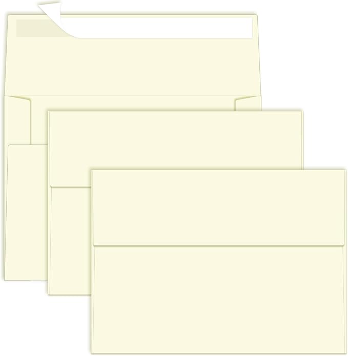 5x7 Envelopes For Invitation, A7 Envelope pink, 50 pack 5x7 card Envelopes Self by Rinrda