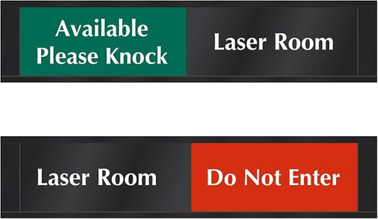 SmartSign Laser Room Available/Do Not Enter Please Knock Slider Sign, 2.25" x by SmartSign