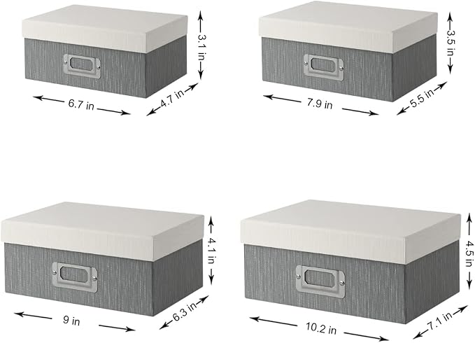 Briful Photo Boxes with Lids - 4 in 1 Set Waterproof Storage Boxes with Handles - Image 3