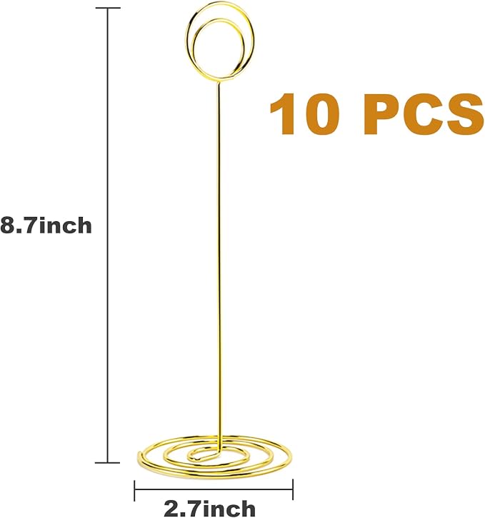 Hoewina 10Pcs Place Card Holder, Table Number Holders, Wire Picture Holder - Image 2