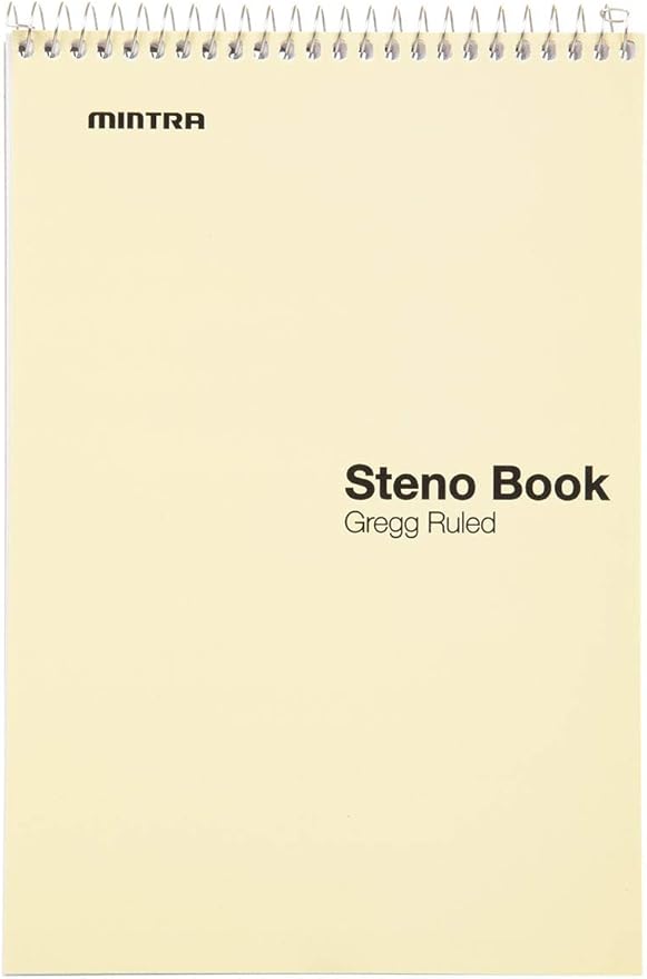 Mintra Office Steno Book - (Pastel Colors, 4 Pads/Pack, Gregg Ruled) - 6inx9in, 70 Sheets, Notebook for writing notes in school, university, college, work, office-DeskLoop Office