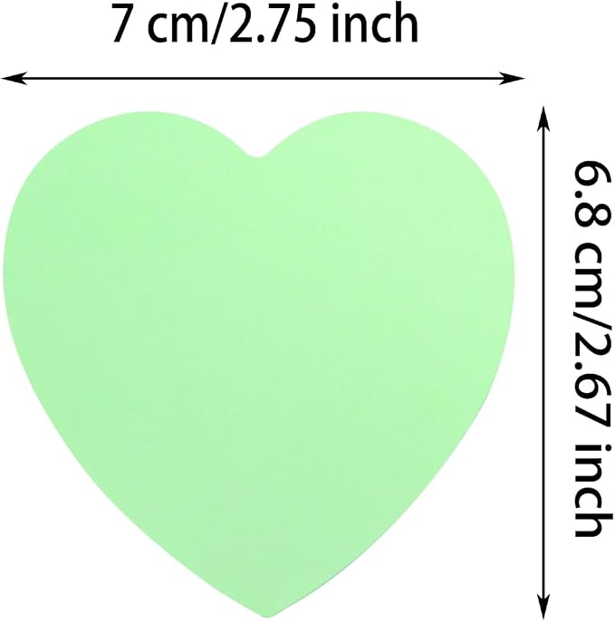Mini Skater 2 Pack Kraft Paper Sticky Notes Heart Shaped Self-Stick Blank Book - Image 2