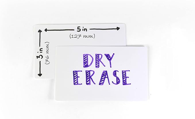 Dry Erase Index Cards – 45pcs Laminated 3x5" Cards Blank w/Box – Reusable Dry - Image 3