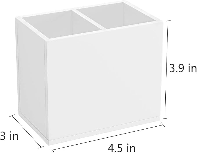 NIUBEE Acrylic Pen Holder 2 Compartments - Image 6
