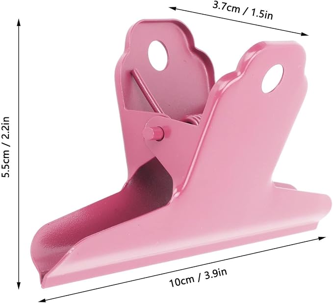 Large Heavy Duty Bulldog Clip, 3.9 Inch Pink Metal Binder Clips Strong Grip - Image 5