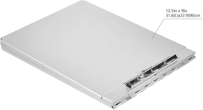 Amazon Basics Aluminum Form Holder Storage Clipboard, 12.5" x 9" Silver - Image 4