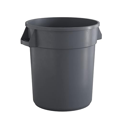 20 Gallon Gray Round Commercial Trash Can-DeskLoop Office