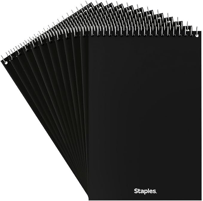 STAPLES Steno Pads, 6” x 9”, Gregg Ruled by Staples
