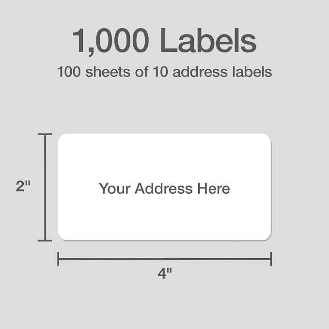 Redi-Tag 2" x 4" Shipping Labels, 1000 per Pack, Laser Printer Labels, - Image 2