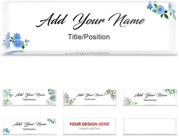 Customized Desk Name Plate Block Custom Clear Acrylic Blocks by OHAJPAK