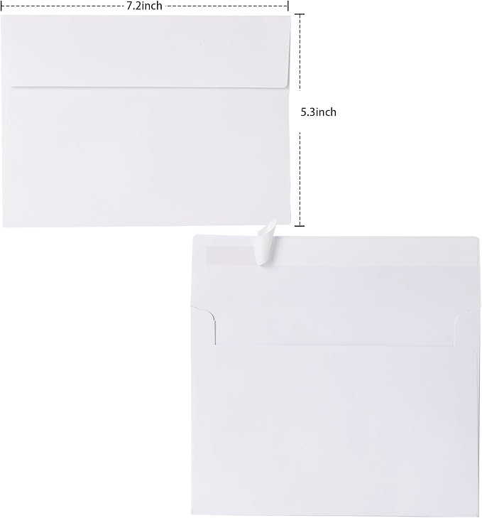 Janvale 5x7 Envelopes 50 Pack, A7 White Envelopes - Image 3